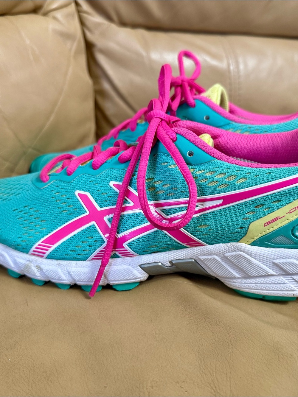 ASICS Gel-DS Trainer 19 Women's 8.5 Emerald Pink Lime Running Sneakers - Picture 6 of 12